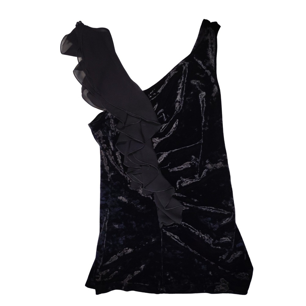 IZ Byer California Woman‎ Black Fairy-core Velvet Ruffle Tank Small - Picture 4 of 5